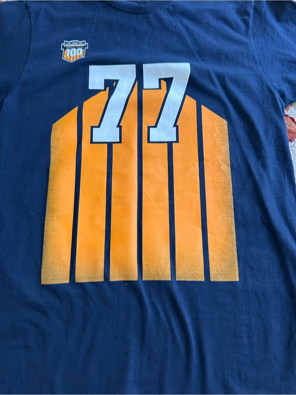 NIKE ILLINOIS FIGHTING ILLINI NAVY BLUE THROWBACK FOOTBALL JERSEY T SHIRT MED
